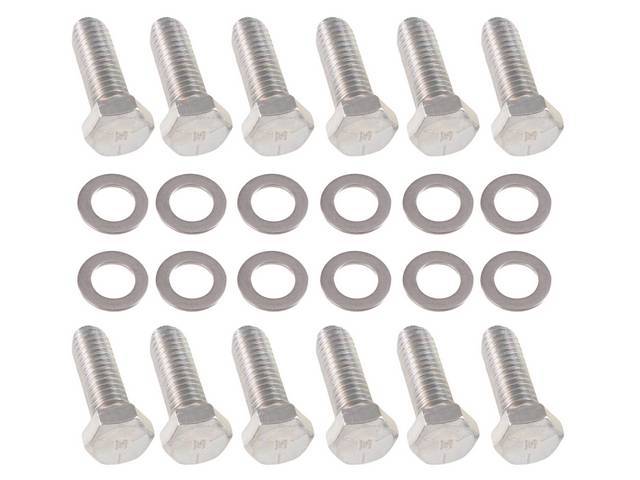 Fastener Kit, Intake Manifold, Aluminum, (24) incl bolts w/ M head marking and stainless washers