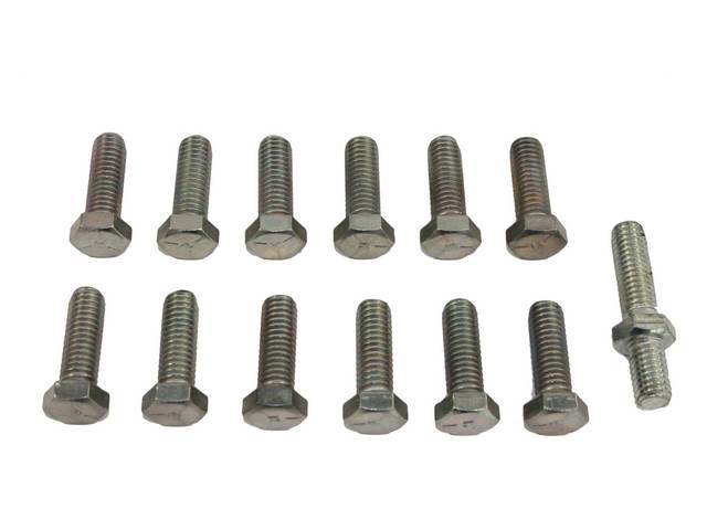Fastener Kit, Intake Manifold, Cast Iron, (13) incl bolts w/ M head marking and one stud