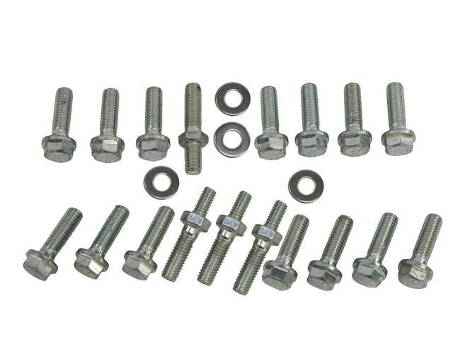 Fastener Kit, Intake Manifold, Aluminum, (18) incl bolts w/ A head marking and 4 studs