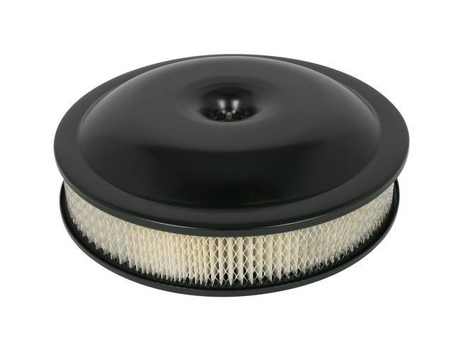 AIR CLEANER ASSY, 14 inch PERFORMANCE shape, BLACK ALUMINUM, AIR CLEANER KIT, repro