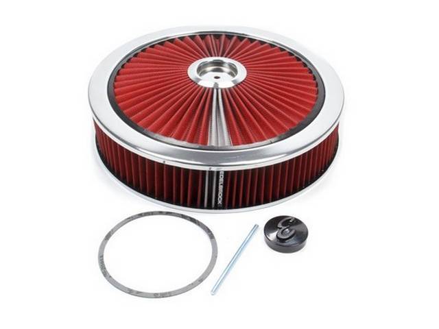 Edelbrock Pro-Flo Air Cleaner Assembly w/ Red 14" X 3" reusable filter