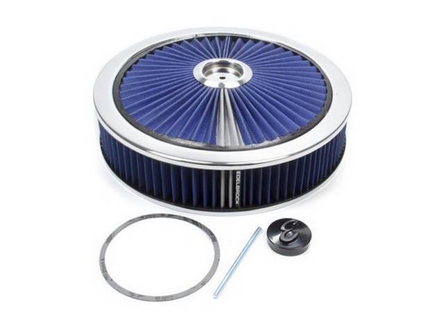 Edelbrock Pro-Flo Air Cleaner Assembly w/ Blue 14" X 3" reusable filter