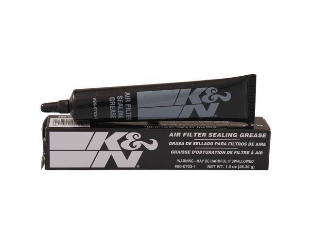 SEALING GREASE, Air Filter, K and N, 1 Ounce, Provides an airtight fit around sealing surfaces on all types of air filter elements, Resists heat and will not melt or run off, Ensures the filter stays sealed and provides extra protection in rugged environm