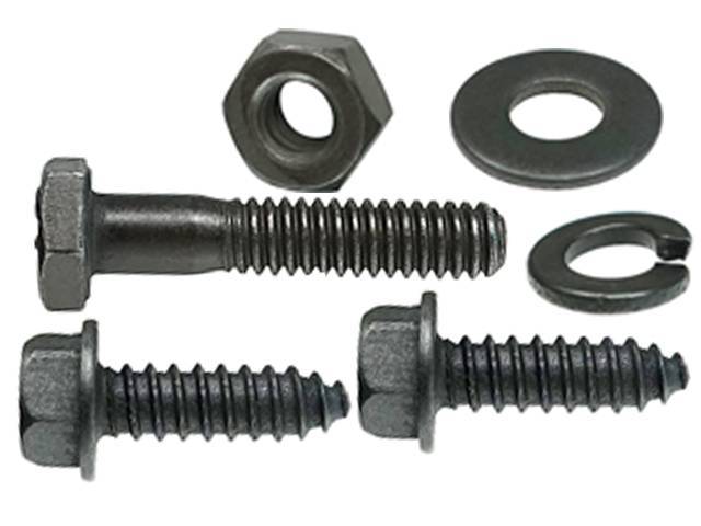 Accelerator Lever and Support Fastener Kit, 6-pc kit, includes bolt, screws, nut and washers, OE correct reproduction