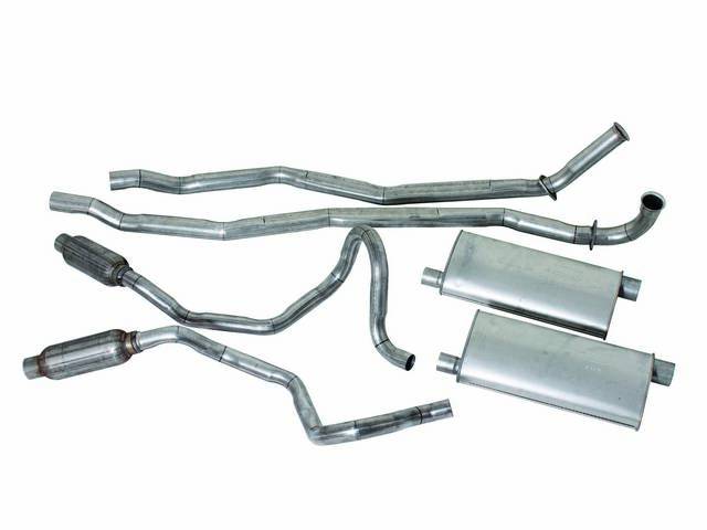 Aluminized Dual Exhaust System, with resonators, OE Style Reproduction for (70-72 BBC)