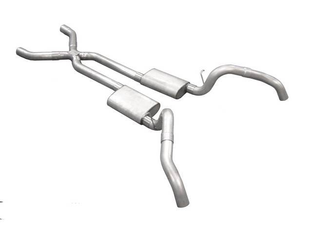EXHAUST SYSTEM, Dual, 3 Inch Stainless Steel w/ x-pipe and Race Pro mufflers, Pypes