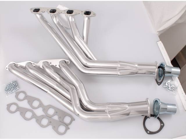 Headers, Full Length, 2 inch primary tube, SAP port and 3 1/2 inch collector w/ 2 1/2 inch reducer, Incl gaskets and header bolts, Ceramic finish, Patriot 