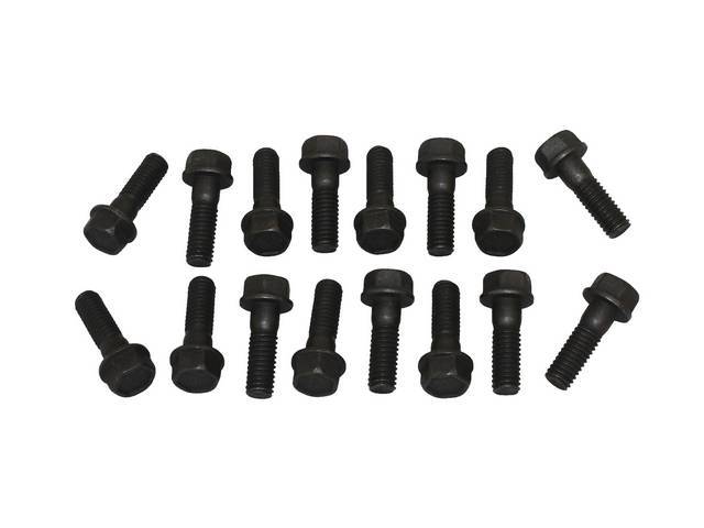 FASTENER KIT, Exhaust Manifolds to Engine Block, (16) incl form threaded flange bolts, OE-correct repro