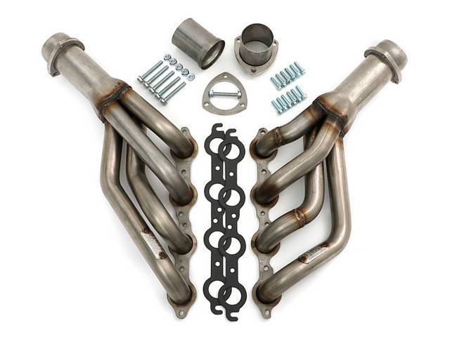 LS Conversion Exhaust Header Set, Mid-length, Raw Stainless Steel