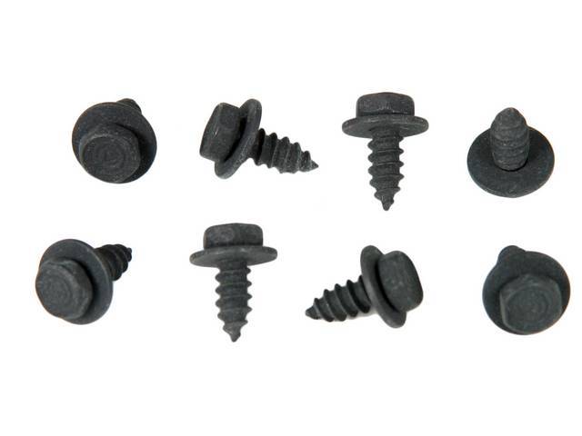 FASTENER KIT, EXHAUST PIPE, SHIELDS, (8), HEX AB-TYPE SHEET METAL SCREW W/ POINTED END FLAT SEMS-SCREW AND WASHER ASSY 