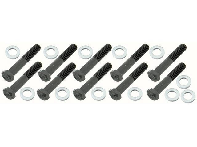 Bolt And Washer Kit, Exhaust Manifolds, (24) Incl 12 Bolts And 12 Washers, Repro
