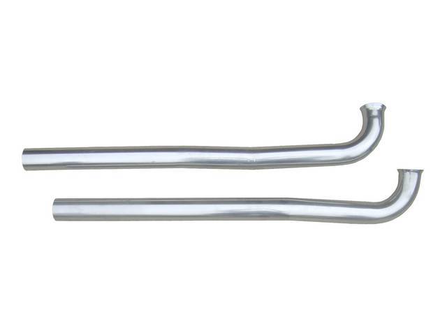 PIPE, EXHAUST DOWN, 2 1/2 Inch Diameter, Stainless, Pypes, Attaches to Factory Manifolds, Connects Most Aftermarket Crossmember-Back Exhaust Systems