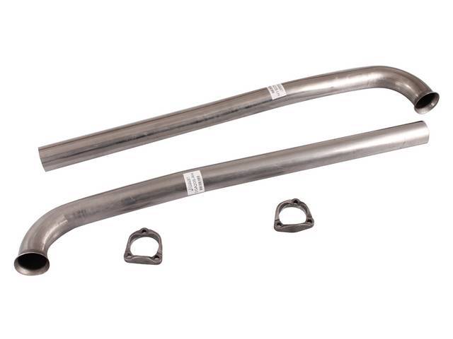 PIPE, EXHAUST DOWN, 2 1/2 Inch Diameter, Stainless, Pypes, Attaches to Factory Manifolds, Connects Most Aftermarket Crossmember-Back Exhaust Systems