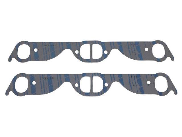 Gasket Set, Exhaust Header, 1.46 inch x 1.92 inch (split center), Fel Pro, Perforated Steel Core w/ anti-stick backing