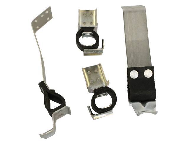 HANGER KIT, Dual Exhaust, Incl Front and Rear Hangers, Zinc Plated to Prevent Corrosion, Correct Repro