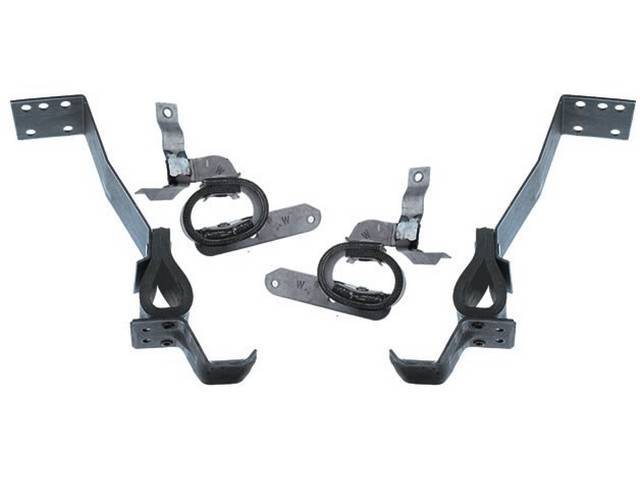 HANGER KIT, Dual Exhaust, Incl Front and Rear Hangers, Zinc Plated to Prevent Corrosion, Correct Repro