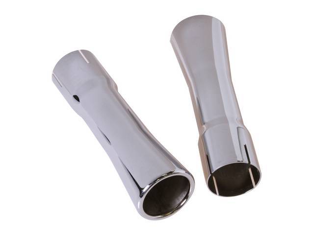 EXTENSION SET, Tail Pipe, 2 1/4 Inch Inlet Diameter, W/ Dual Exhaust, chrome finish, Correct Repro