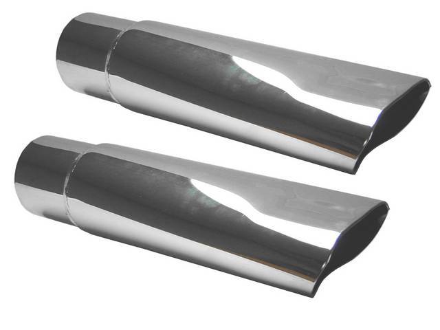 Exhaust Outlet / Tail Pipe Extension Set, 2 1/2 Inch I.D., Polished Stainless Finish, Reproduction for (68-72)