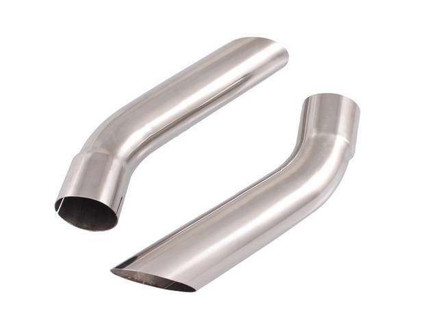 EXTENSION SET, Exhaust Outlet / Tail Pipe, 3 Inch I.D., Polished Stainless Finish, Repro