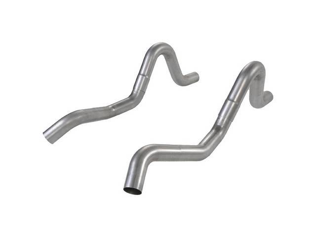 TAIL PIPE SET, 3 inch Aluminized, Flowmaster, Non-turn down side style that exit 4-6 inches behind the tire, Does not incl hardware or hangers