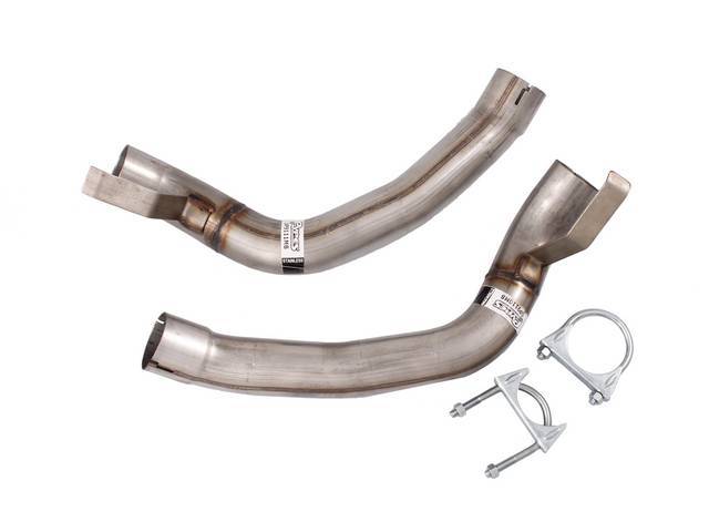 TIP ADAPTER SET, Exhaust Tail Pipe, 2 1/2 diameter stainless steel, allows use of spiltter set p/n C-3705A-204A w/ exhaust kit p/n C-3600P-2A / -2B, Pypes