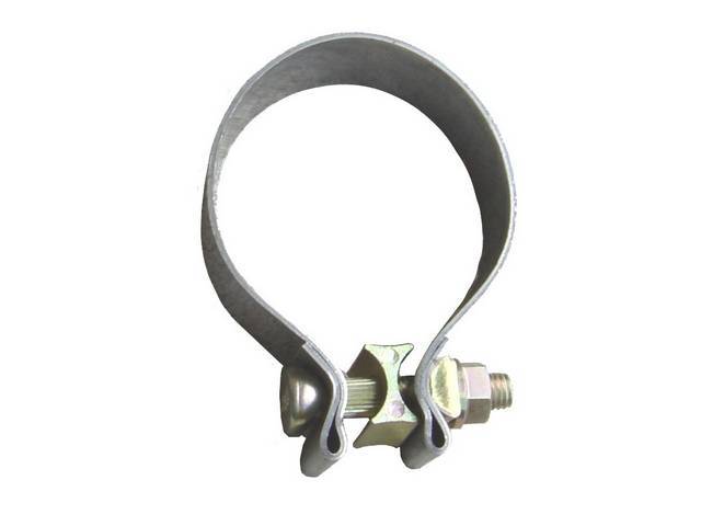 CLAMP, Band, 3 Inch diameter w/ 1 inch width, best used on exhaust tips w/ slotted slip fit, stainless construction, Pypes