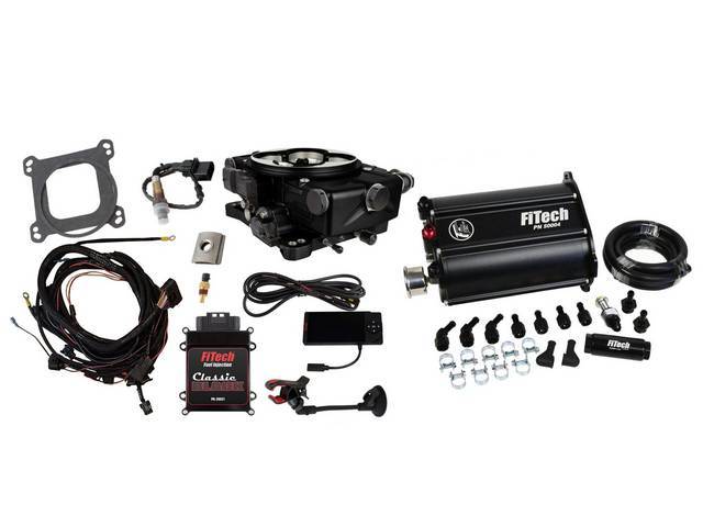 FiTech Go EFI Classic 650 hp, Self Tuning Fuel Injection Force Master Kit, Black finish