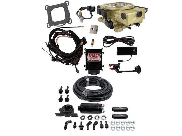 FiTech Go EFI Classic 650 hp, Self Tuning Fuel Injection Inline Master Kit, Gold finish