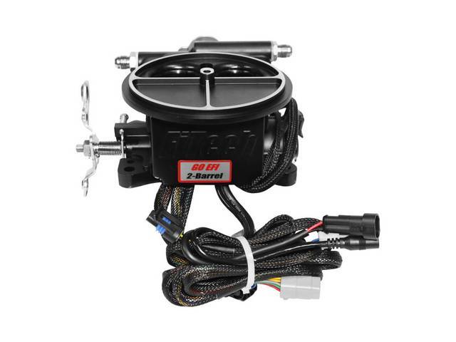 FiTech Self Tuning Fuel Injection System, Black, replacement for 2-barrel Carburetors on Engines w/ up to 400 HP