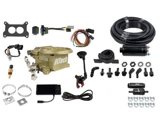 FiTech Self Tuning Fuel Injection Inline Master Kit, Gold, replacement for 2-barrel Carburetors on Engines w/ up to 400 HP