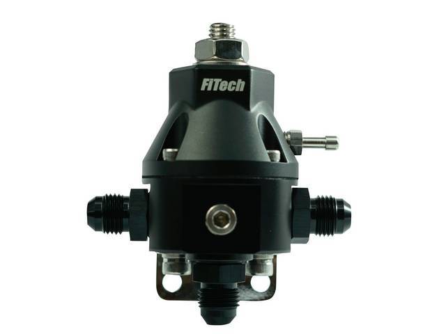 Fuel Regulator, Billet Aluminum, 2-ports, Single Output, w/o Guage, AN-6 fittings, Adjustable from 30-70 psi, includes mounting bracket