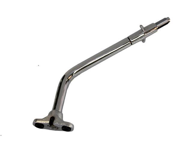 SHIFT LEVER, Muncie 4 speed, Chrome, Plain Round Lever W/O *Muncie* in Side of Lever, 9/16 Inch-18 Thread, Repro