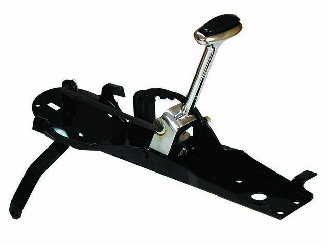 SHIFTER ASSY, A/T, COMPLETE ASSEMBLED SHIFTER W/ STEEL BASE, SHIFT HANDLE, SHIFT ARM, LEVER, RUBBER GROMMET AND CLIPS, REPRO