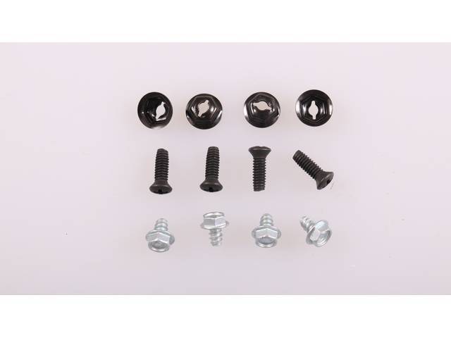 Shifter Plate, Lens and Seal Fastener Kit, A/T, w/ Console, 12-pc OE Correct AMK Products reproduction for (68-69)
