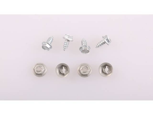 Shifter Plate, Lens and Seal Fastener Kit, A/T, w/ Console, 8-pc OE Correct AMK Products reproduction for (70-72)
