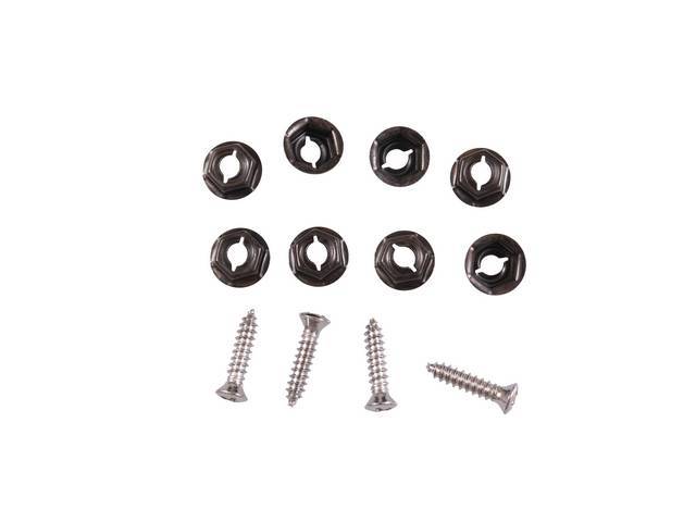 Shifter Plate & Retainers Fastener Kit, A/T, w/ Console, 12-pc OE Correct AMK Products reproduction for (68-69)