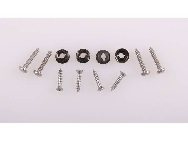 Shifter Plate & Retainers Fastener Kit, 4SPD M/T, w/ Console, 12-pc OE Correct AMK Products reproduction for (1969)