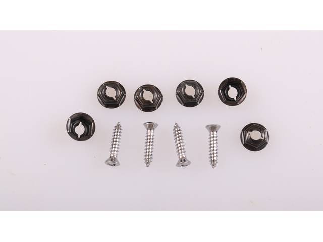 Shifter Plate & Retainers Fastener Kit, M/T or A/T, w/ Console, 10-pc OE Correct AMK Products reproduction for (70-72)