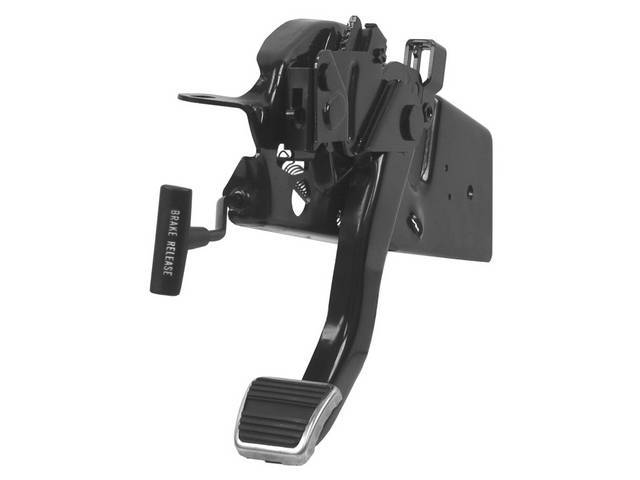 Parking Brake Assembly, Incl Pedal Pad (Replacement Style), Bright Trim, Release Rod and Handle (Replacement Style), Reproduction