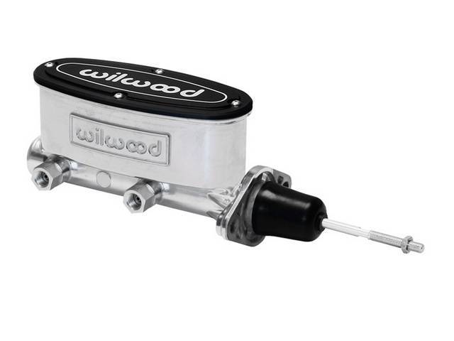 MASTER CYLINDER, Aluminum, Dual Bowl, 15/16 inch bore, ball burnished / polished finish w/ black lid, Wilwood  ** use w/ disc / drum or disc / disc brakes **