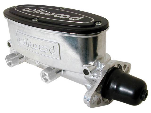 MASTER CYLINDER, Aluminum, Dual Bowl, 7/8 inch bore, ball burnished / polished finish w/ black lid, Wilwood  ** use w/ disc / drum or disc / disc brakes **