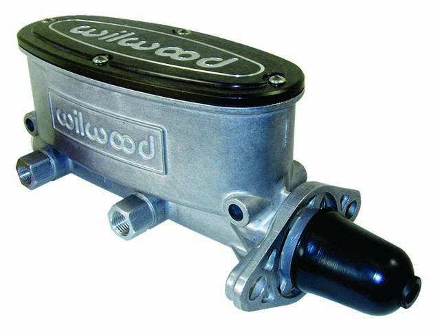 MASTER CYLINDER, Aluminum, Dual Bowl, 1 inch bore, plain cast finish w/ black lid, Wilwood  ** for use w/ front disc / rear drum or disc / disc brakes **