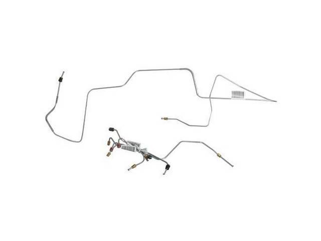 BRAKE LINE SET, Complete, Carbon Steel (OE Style), incl 1-piece front to rear line, repro