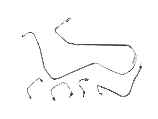 Stainless Steel Front Brake Line Set, 5-piece set for (67-68)