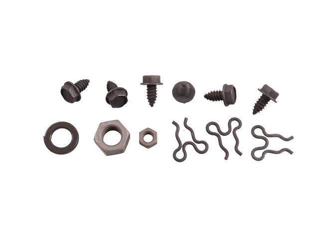 Brake Cables and Brackets Fastener Kit, 12-pc kit includes wire retainers, screws and nuts for (74-76)