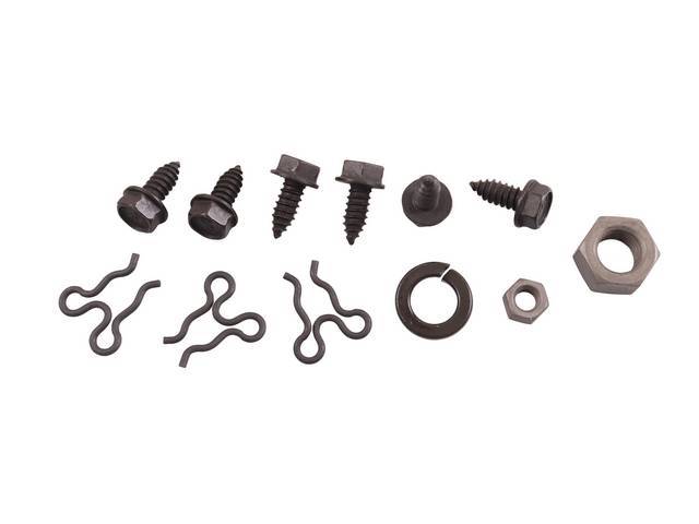Brake Cables and Brackets Fastener Kit, 12-pc kit includes wire retainers, screws and nuts for (77-81)