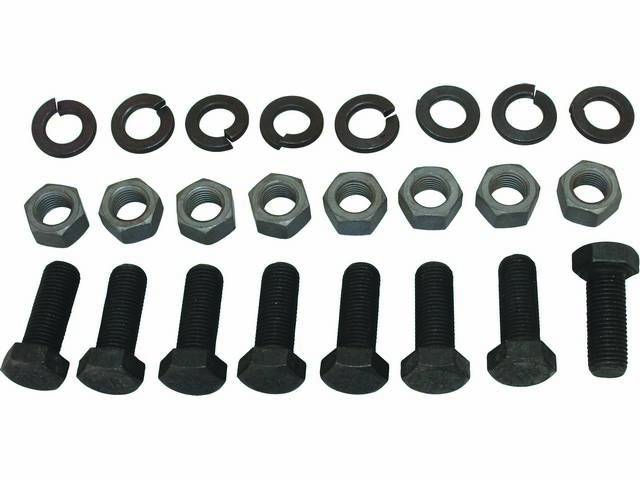 FASTENER KIT, AXLE RETAINER PLATES, (24), GRADE 8 HEX BOLTS, NUTS, SPLIT WASHERS