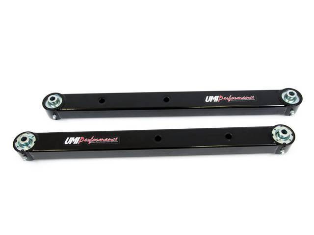 Lower Rear Axle Control Arm Set, Boxed, Black powder coated w/ Roto-Joint bushings, UMI