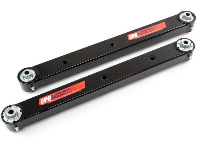 Lower Rear Axle Control Arm Set, Boxed, Black powder coated w/ Roto-Joint bushings, US Made, UMI