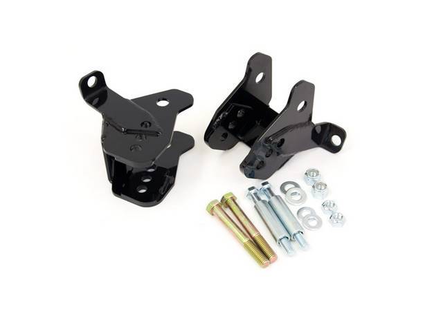 Rear Lower control Arms Relocation Bracket Kit, Bolt-in, Black Powdercoated, US Made